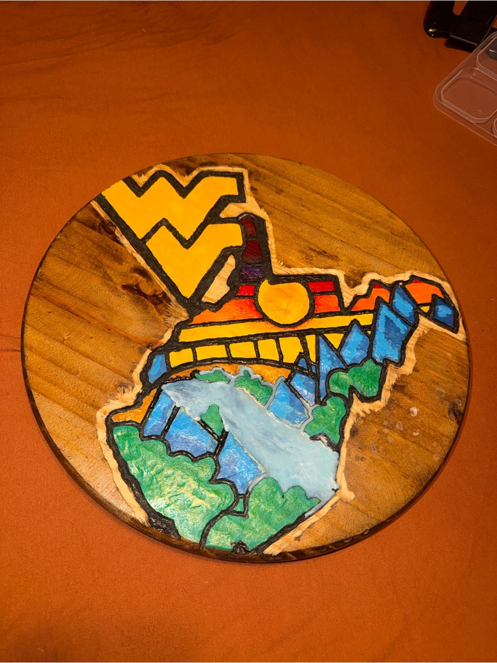 Hand Engraved / crafted (West Virginia) Art - Multicolor, Epoxy River Wall Decor